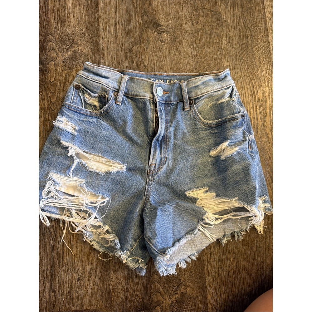 womens American Eagle stretch highest rise boyfriend shorts size 0 NWOT